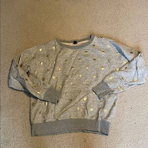 J. Crew Gray Sweater with Gold Accents